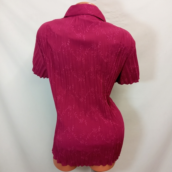 1X East 5th button down blouse top fuschia pink - Picture 3 of 9
